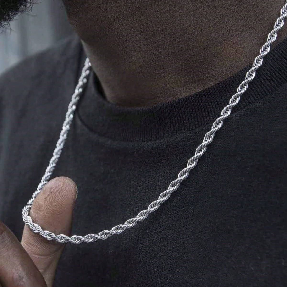 chain8 Men’s 925 Sterling Silver Rope Chain - Image 1