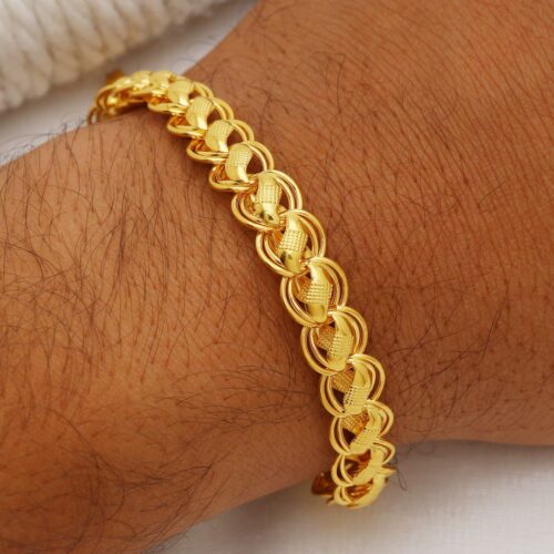 Men's Gold Filigree-Accented Fancy Link Bracelet – Ornate Luxury