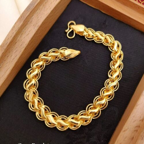 Men's Gold Filigree-Accented Fancy Link Bracelet – Ornate Luxury