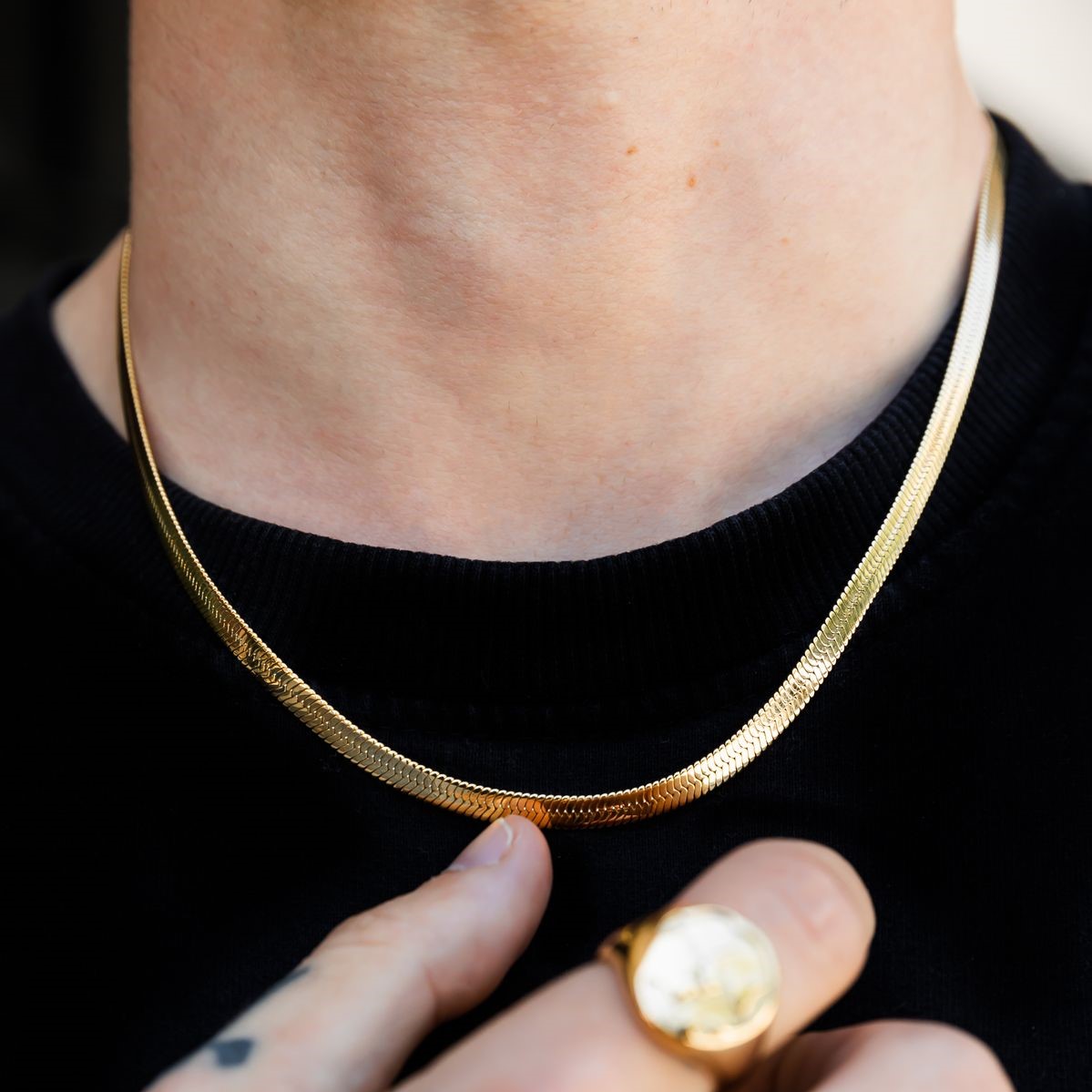 gold chain3 The Herringbone Chain - Image 1