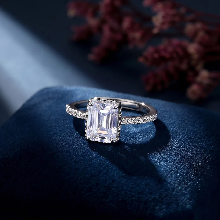 1 Studded Rectangular Stone Ring - Image 1