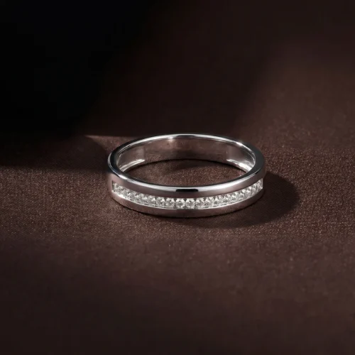 Minimal Line Silver Band Ring