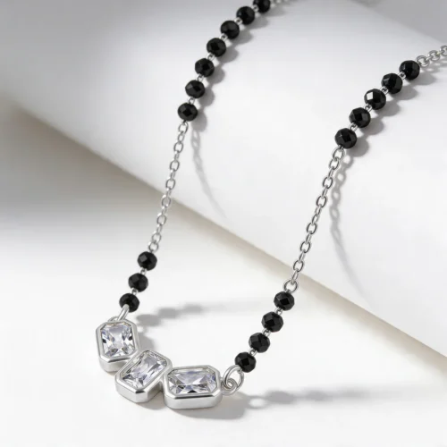 Triple Baguette Zircon Mangalsutra