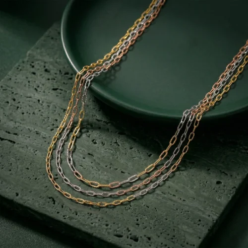Triple-Tone Layered Necklace