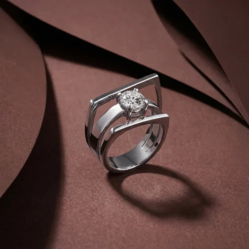 Silver Geometric Ring