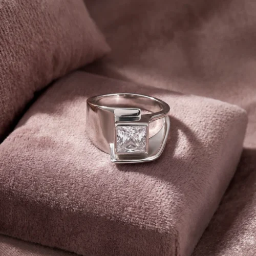 Bold Square Solitaire Ring