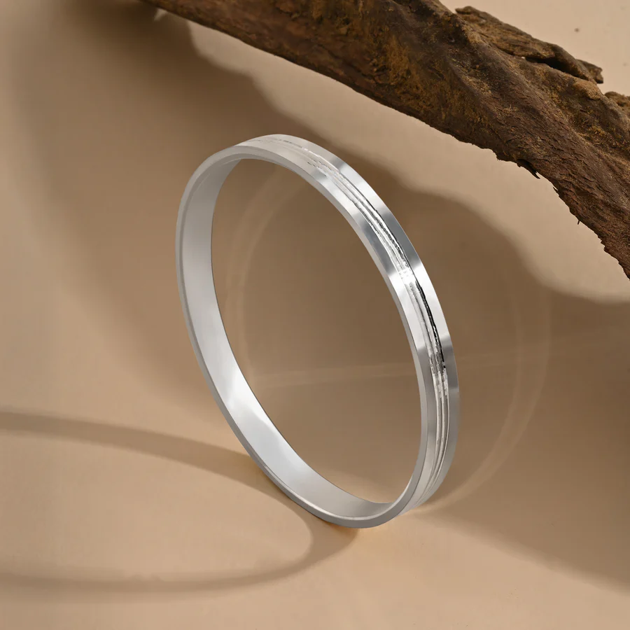 j20 Dual Line Minimal Silver Kada - Image 1