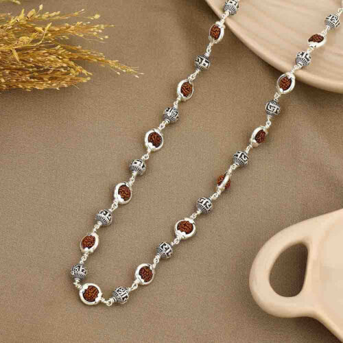 Sacred Rudraksha Silver Chain