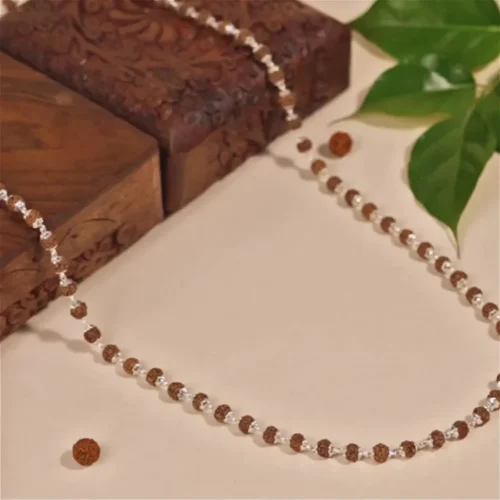 Harmony Rudraksha Silver Chain