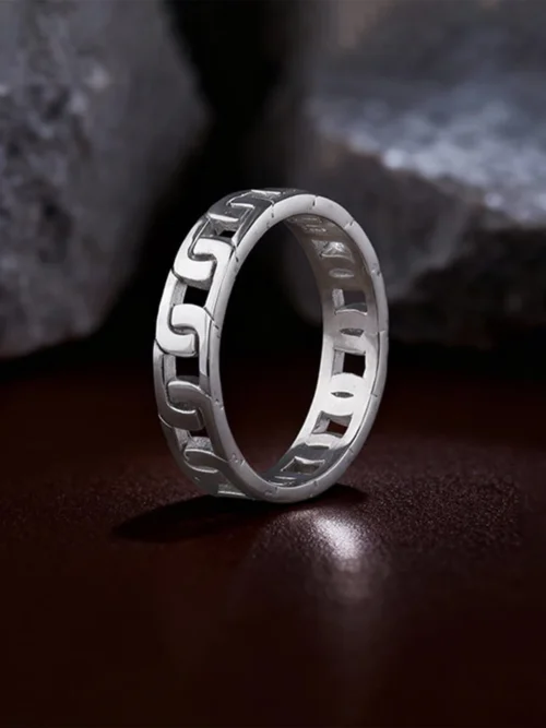 Silver Linked Ring For Him Made With Pure 925 Silver