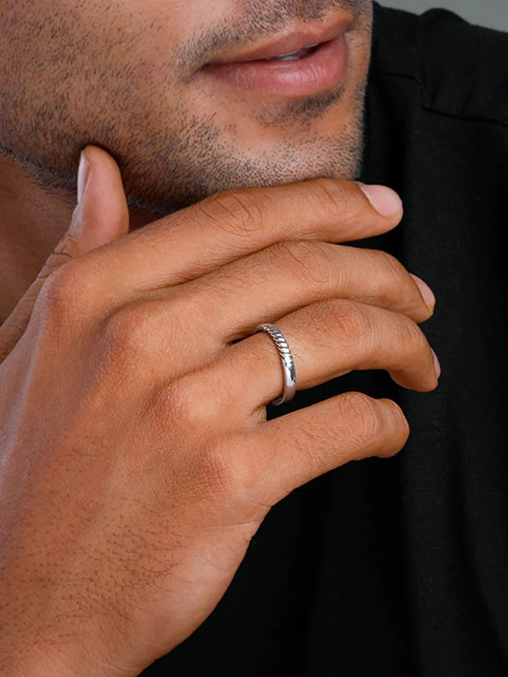 R01975_17_2_a5e50ce1-5e6a-452a-9747-f2896ae47fc6 Silver Rope Ring for Him Made With Pure 925 Silver - Image 1