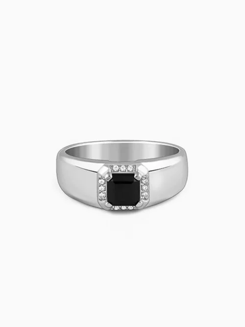 Silver Asphalt Ring For Him Made With Pure 925 Silver