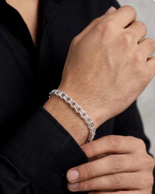 Silver Chroma Chain Bracelet For Him Made With Pure 925 Silver