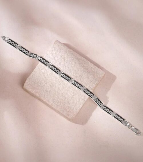 Aditya Roy Kapur Silver Eternal Knot Bracelet For Him