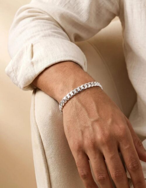 Silver Trooper Bracelet For Him Made With Pure 925 Silver